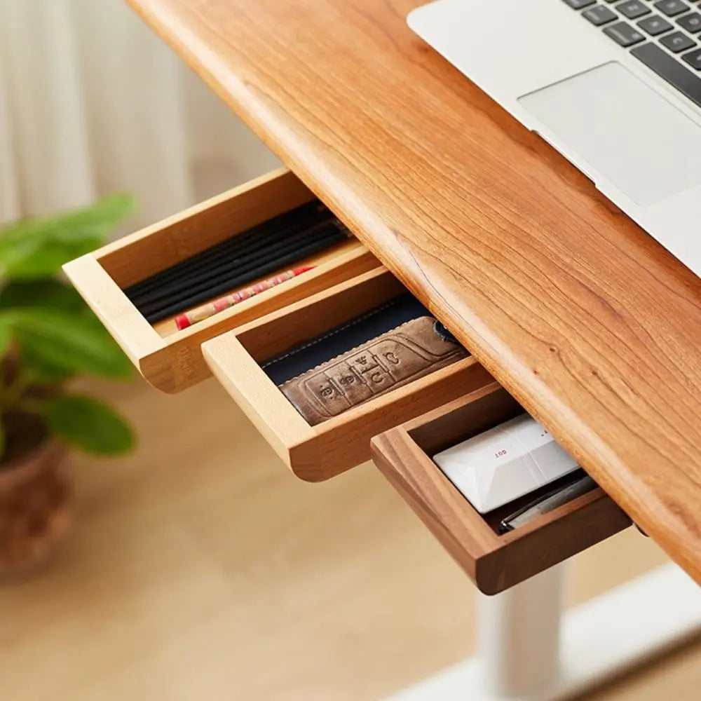 Wooden Under-Desk Storage Drawer
