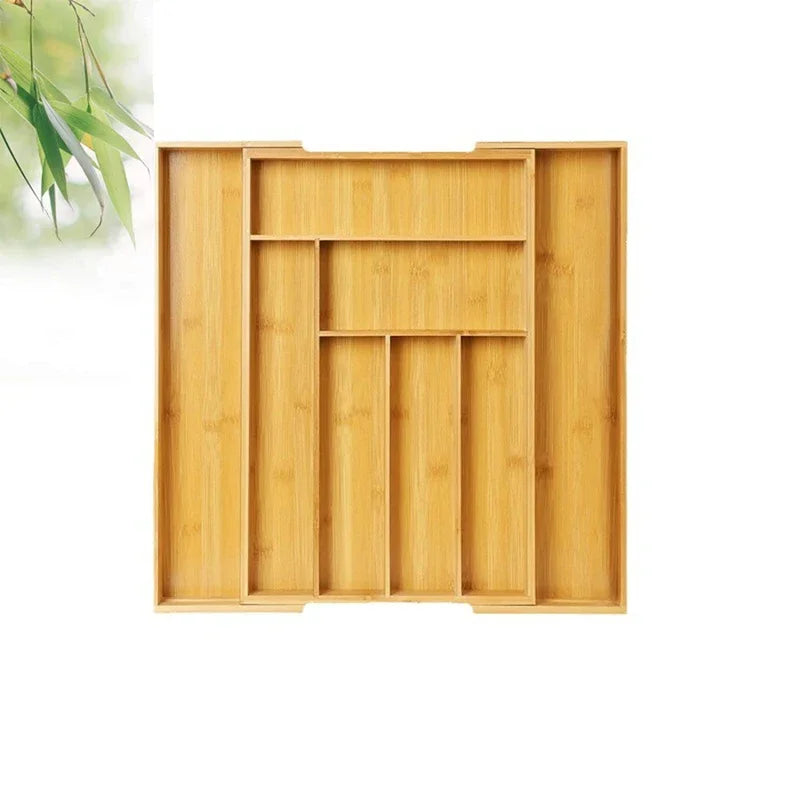 Expandable Bamboo Cutlery Organizer