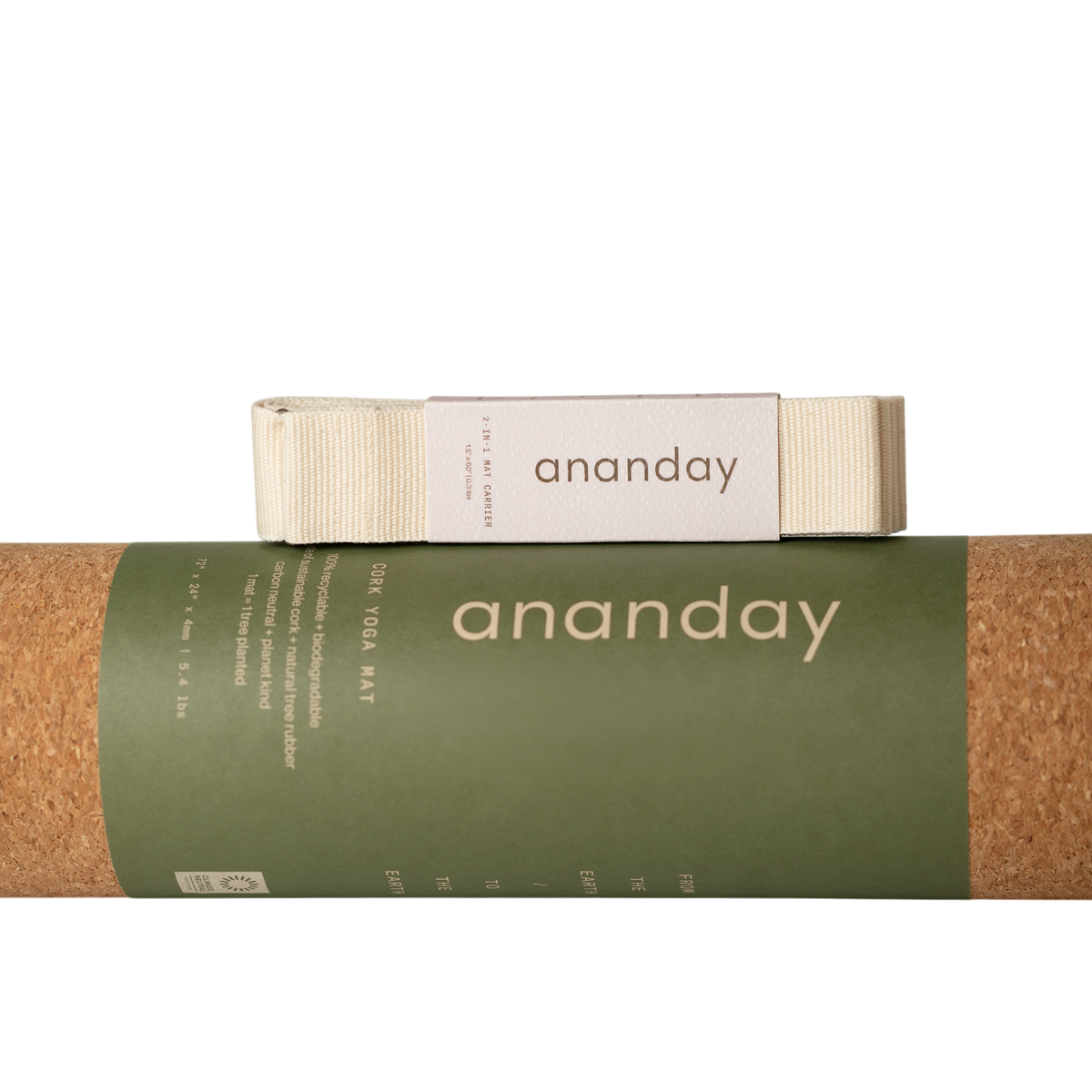 Premium Cork Yoga Mat + 2-in-1 Mat Carrier