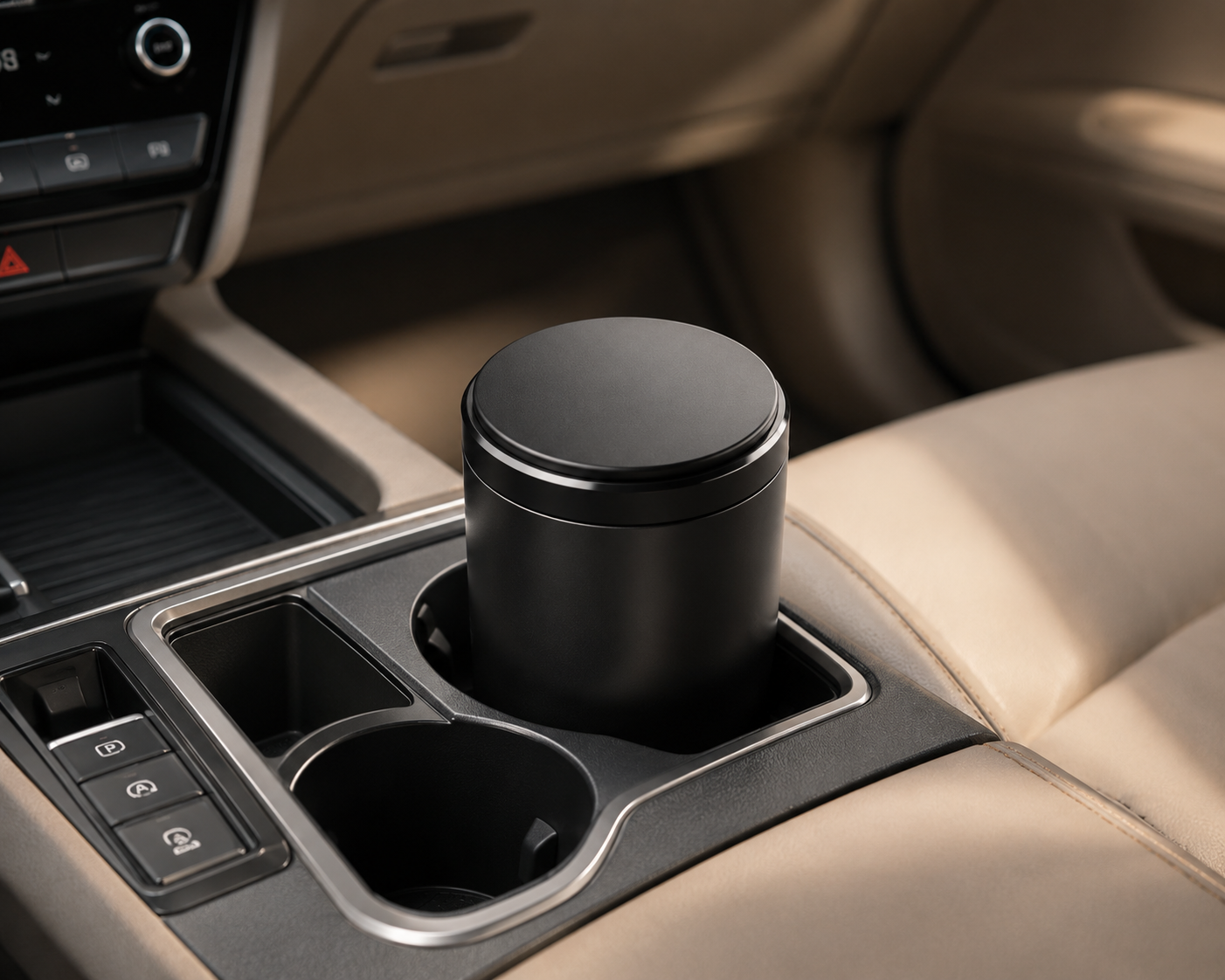 Compact Car Trash Bin with Push Lid