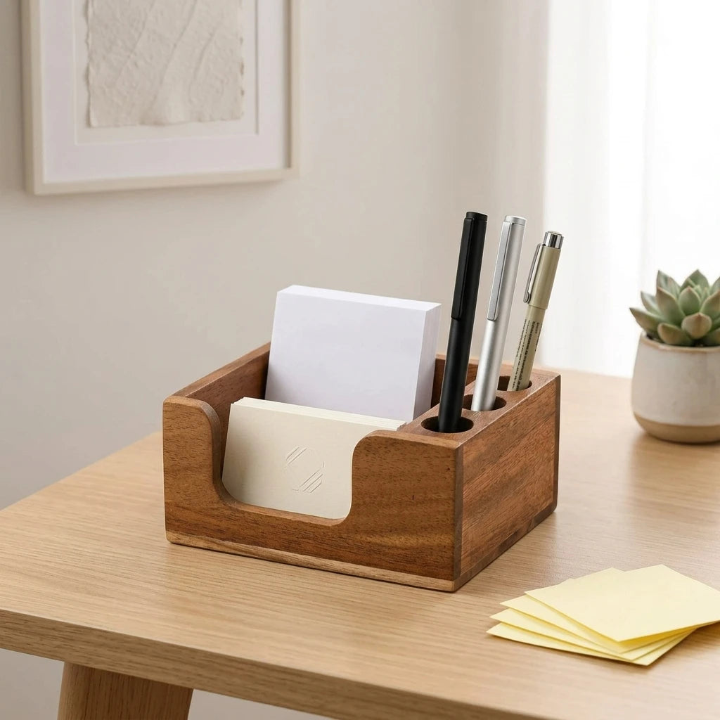Natural Wood Desktop Organizer