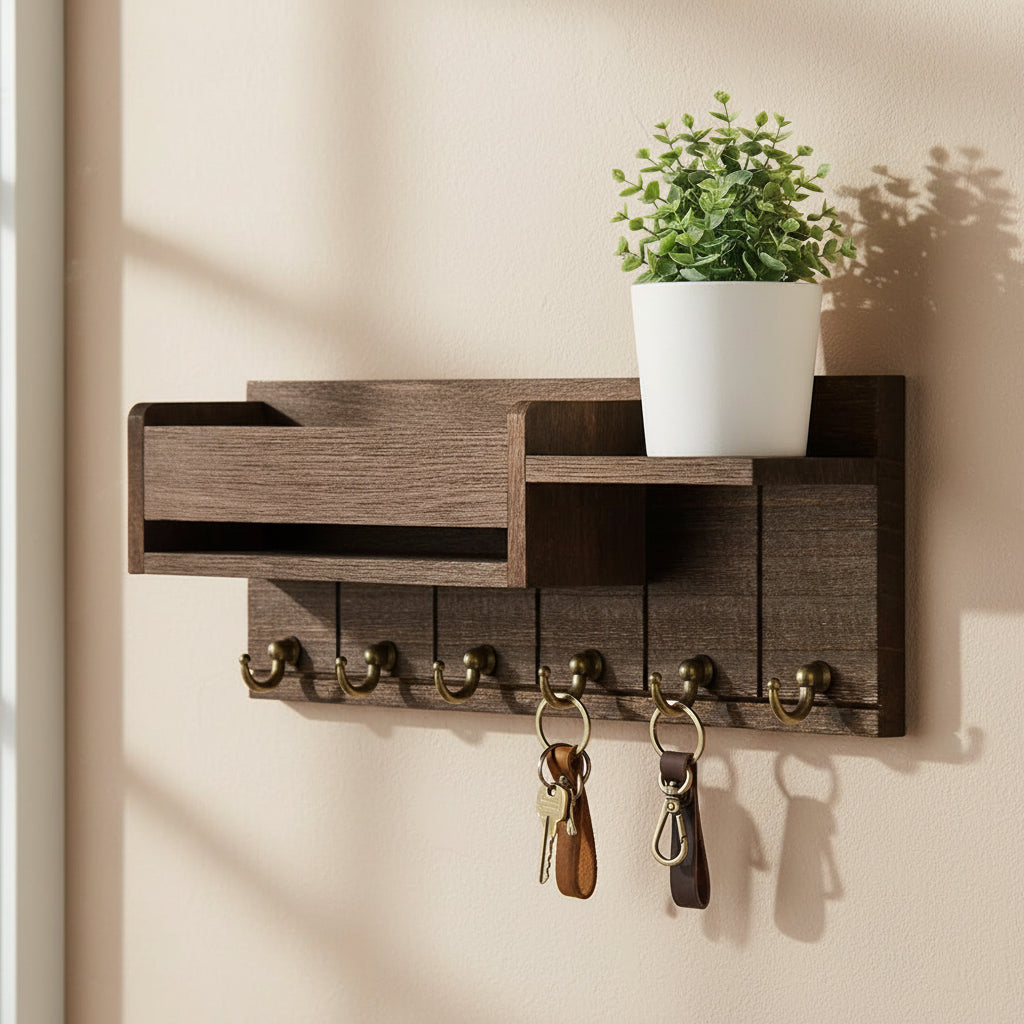 Rustic Wood Key Holder