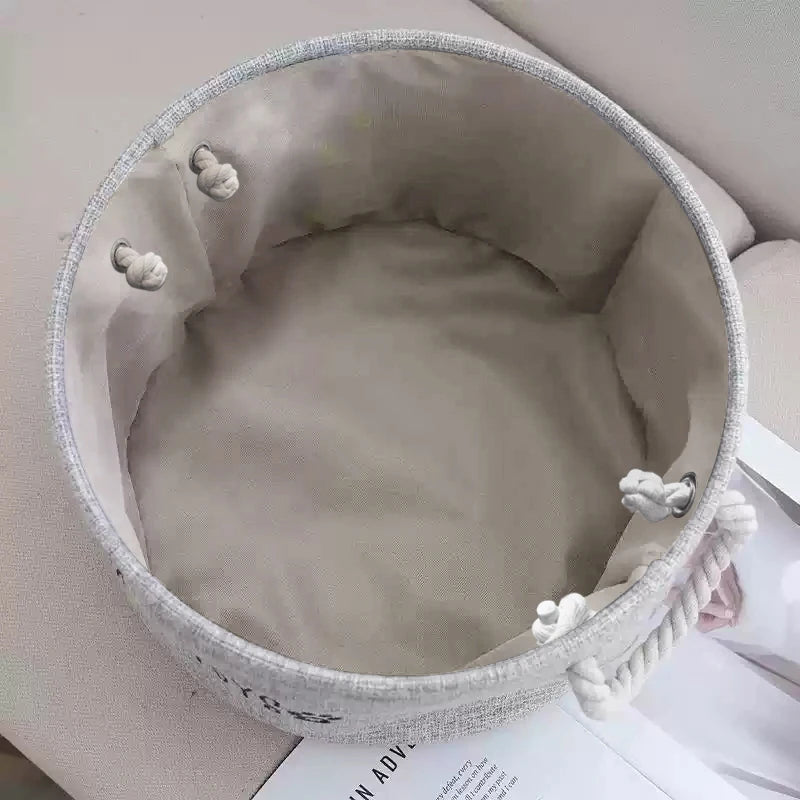 Linen Pet Toy Storage Basket 🐾